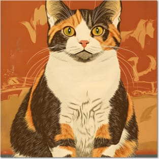 Devon Rex Cat Art Poster Vintage Style Posters and Art
